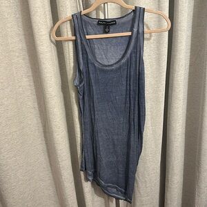 Ralph Lauren Black Label Tank Top rustic Blue high low top asymmetrical